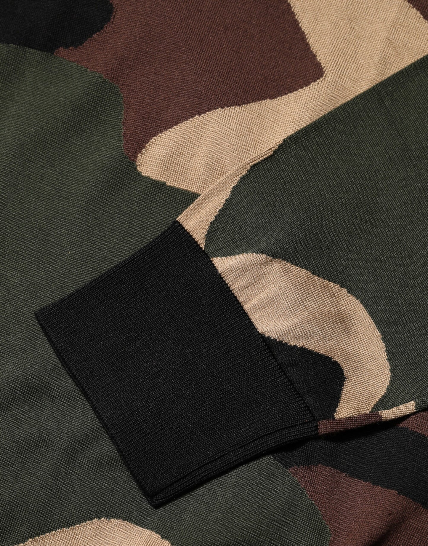 Dolce & Gabbana Multicolor Camouflage Rundhalspullover für Herren