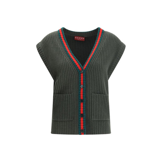 Gucci Green Wool Sleeveles Sweater