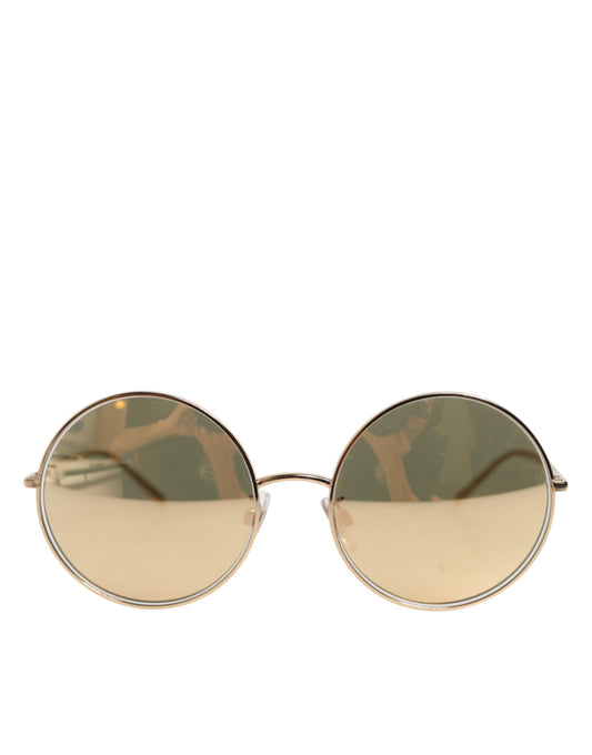 Dolce & Gabbana DG2215K Sonnenbrille mit vergoldeten, runden Gläsern