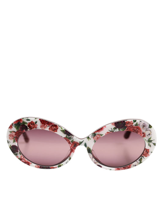 Dolce & Gabbana – Ovale Sonnenbrille aus Acetat mit Blumendruck