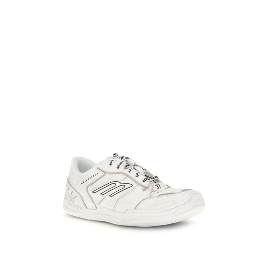Balenciaga White Calf Leather Bos Taurus Athletic Sneakers
