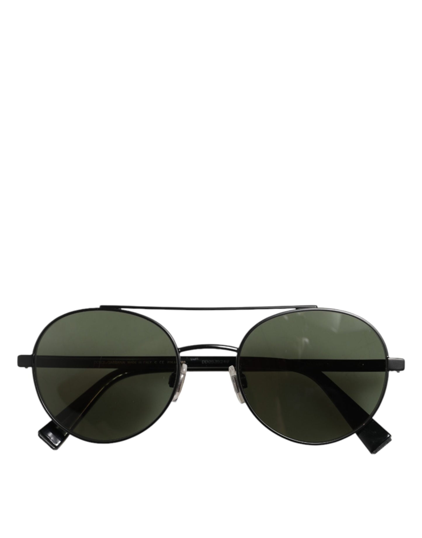 Dolce & Gabbana Sonnenbrille mit mattschwarzem Stahlrahmen und grauen Gläsern