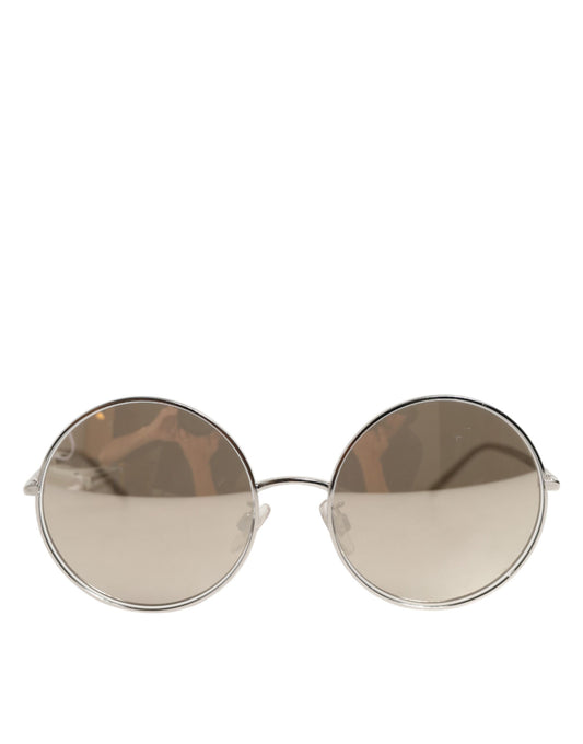 Dolce & Gabbana DG2215K Sonnenbrille mit runden Metallrahmen in Silber