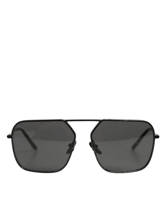 Dolce & Gabbana Sonnenbrille mit schwarzem Metallrahmen und quadratischen Gläsern