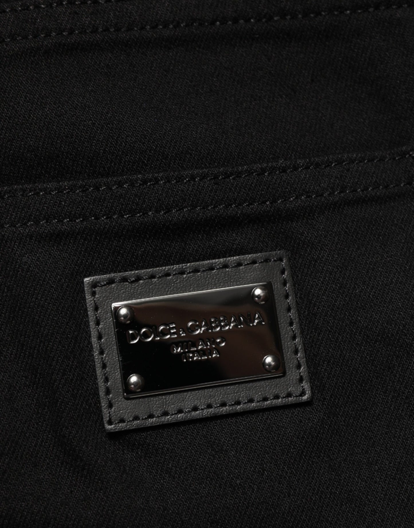 Dolce & Gabbana – Schwarze Slim Fit-Jeans aus Baumwollstretch für Herren