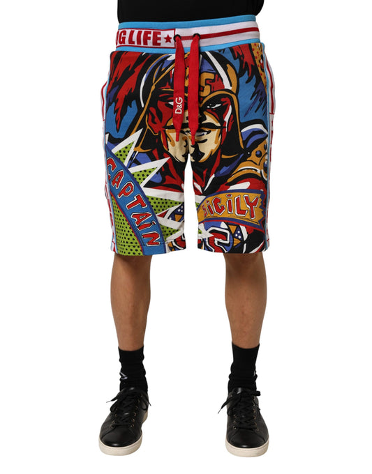 Dolce & Gabbana Mehrfarbige Captain Sicily Herren-Bermudashorts