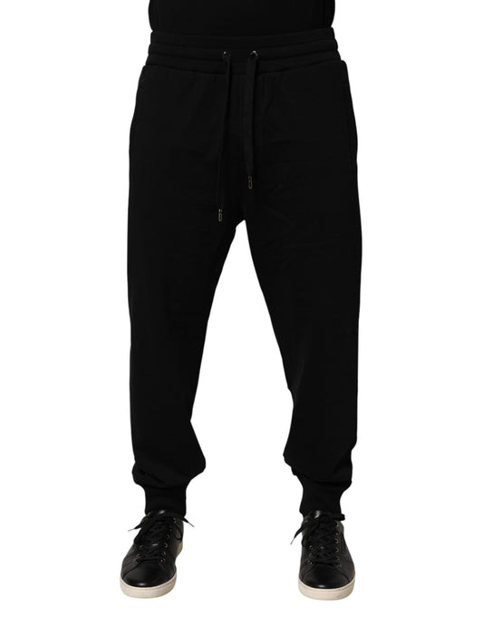 Dolce & Gabbana – Schwarze Jogginghose aus Baumwolle mit DG-Logo