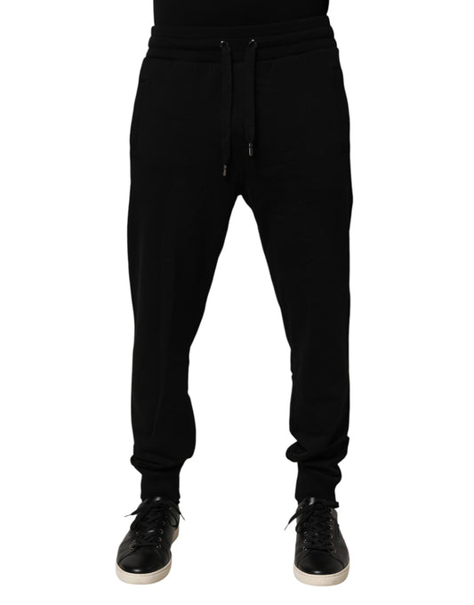 Dolce & Gabbana – Schwarze Jogginghose aus Baumwolle mit DG-Logo