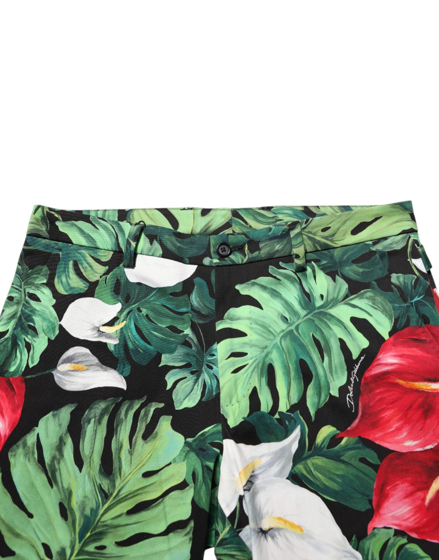 Dolce & Gabbana – Karottenhose aus Baumwolle mit mehrfarbigem Blumendruck