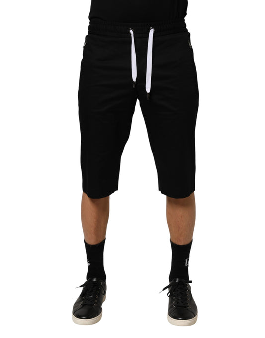 Dolce & Gabbana Schwarze Bermudashorts aus Baumwollstretch für Herren
