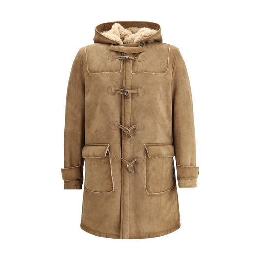 D'amico Brown Leather Coat