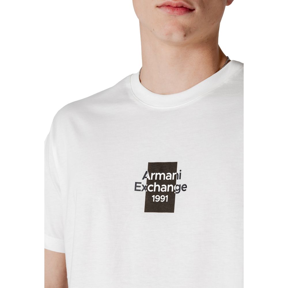 Armani Exchange – Weißes Baumwoll-T-Shirt