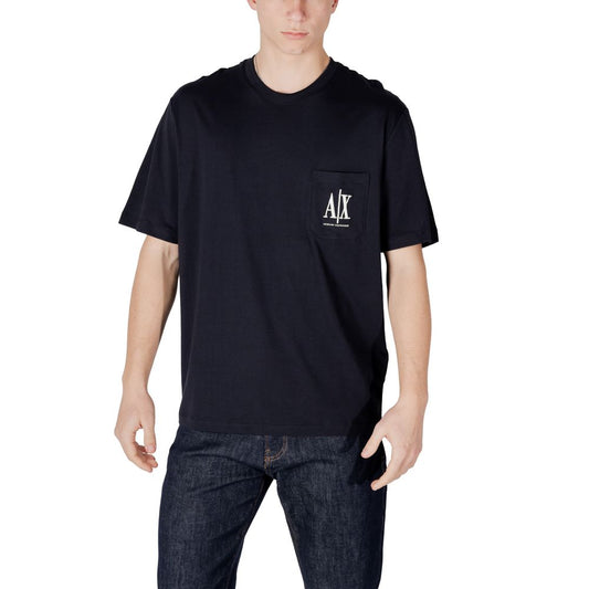 Armani Exchange – Blaues Baumwoll-T-Shirt