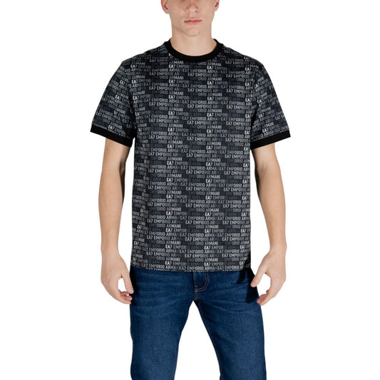 EA7 Emporio Armani Schwarzes Baumwoll-T-Shirt