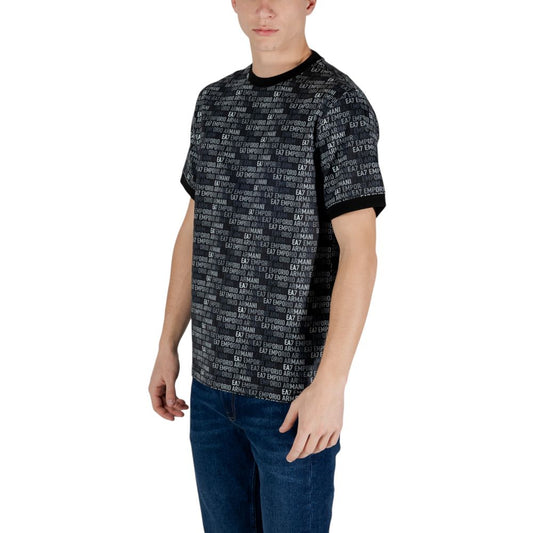EA7 Emporio Armani Schwarzes Baumwoll-T-Shirt