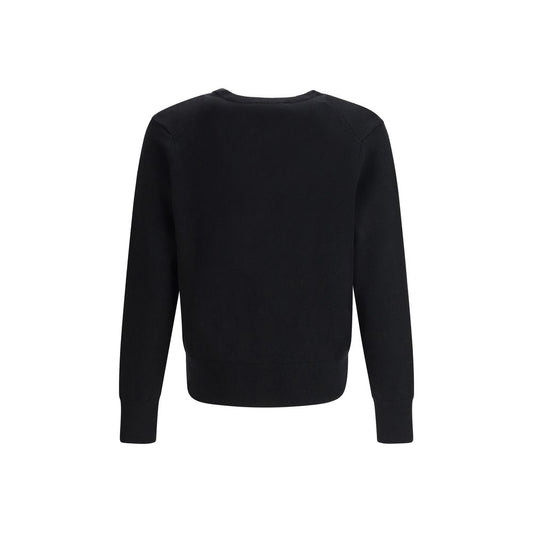 Ami Paris Black Merino Wool Cardigan