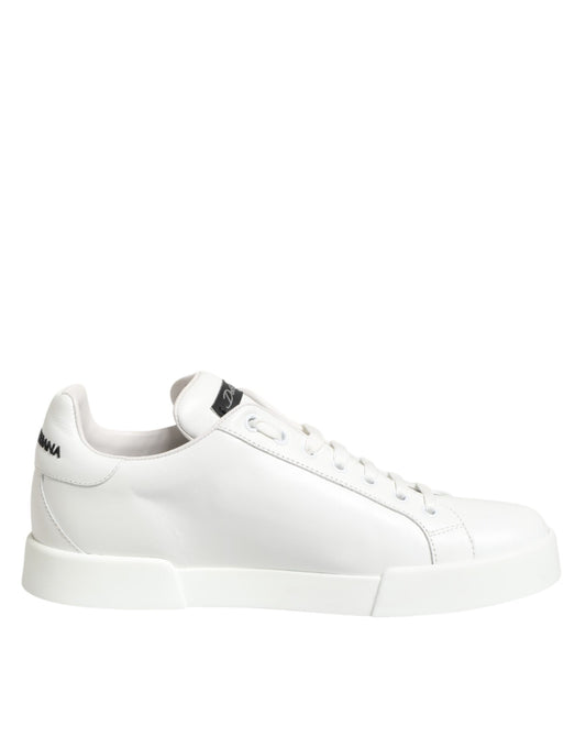 Dolce & Gabbana White Leather #DGFamily Casual Sneakers Shoes