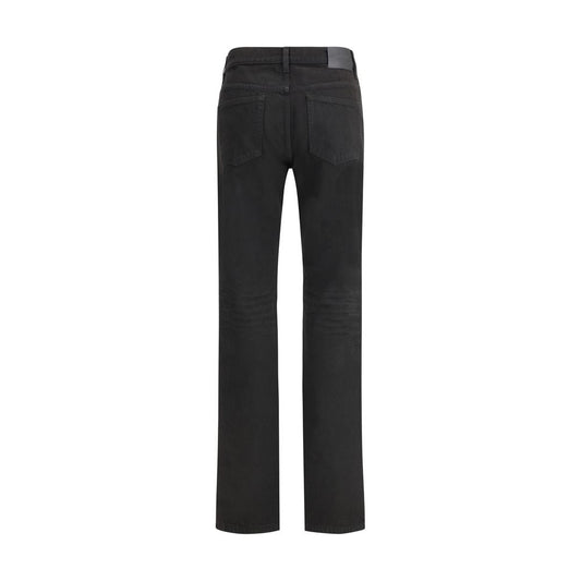 Saint Laurent Schwarze Baumwoll-Jeans mit geradem Bein