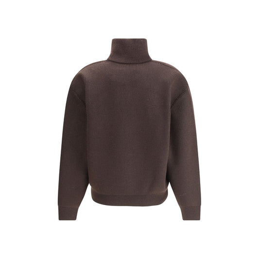 Saint Laurent Brown Lamb Leather Sweatshirt