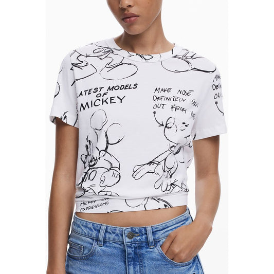 Desigual – Weißes Baumwoll-T-Shirt
