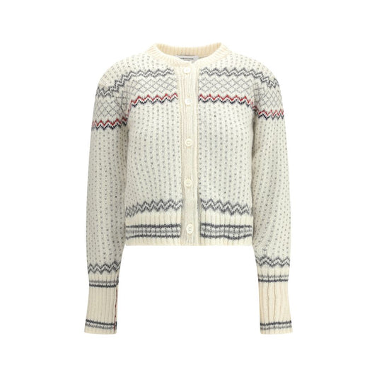 Thom Browne White Wool Cardigan