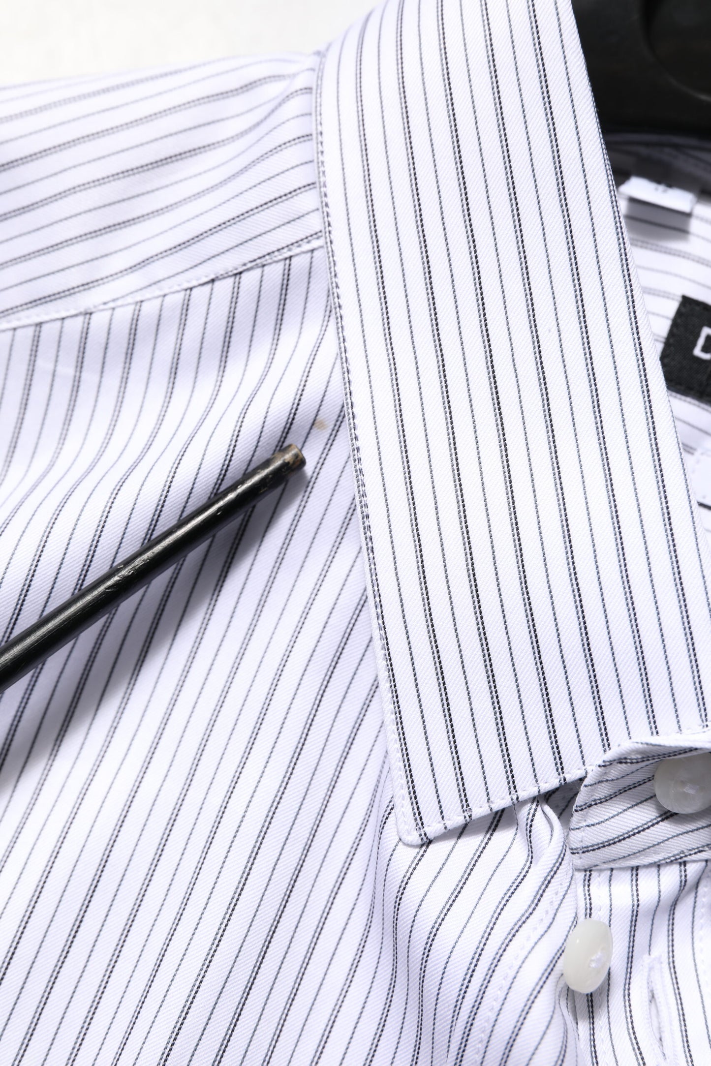 Dolce & Gabbana White Stripes Cotton Men GOLD Dress Shirt