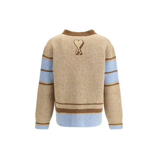 Ami Paris Beige Wool Cardigan