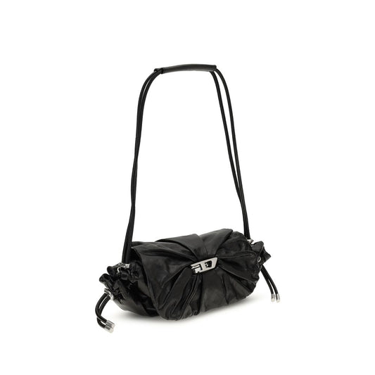 Diesel Black Calf Leather Bos Taurus Shoulder Bag