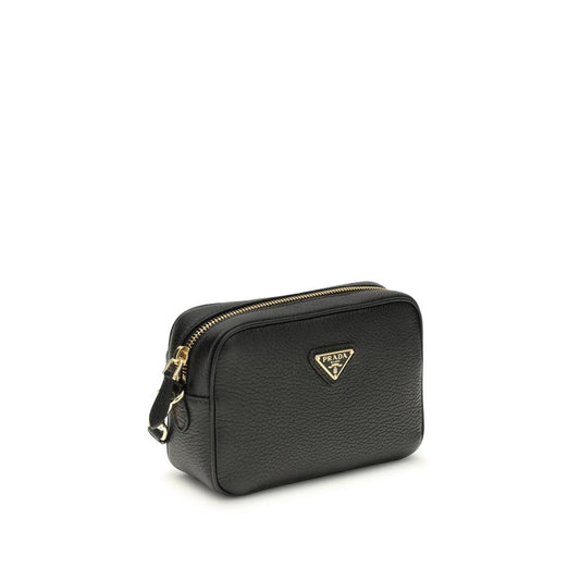 Prada Black Calf Leather Bos Taurus Shoulder Bag