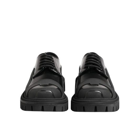 Dolce & Gabbana Black Calfskin Oxfords And Derbies