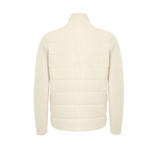 Gran Sasso White Wool Full-Length Jacket