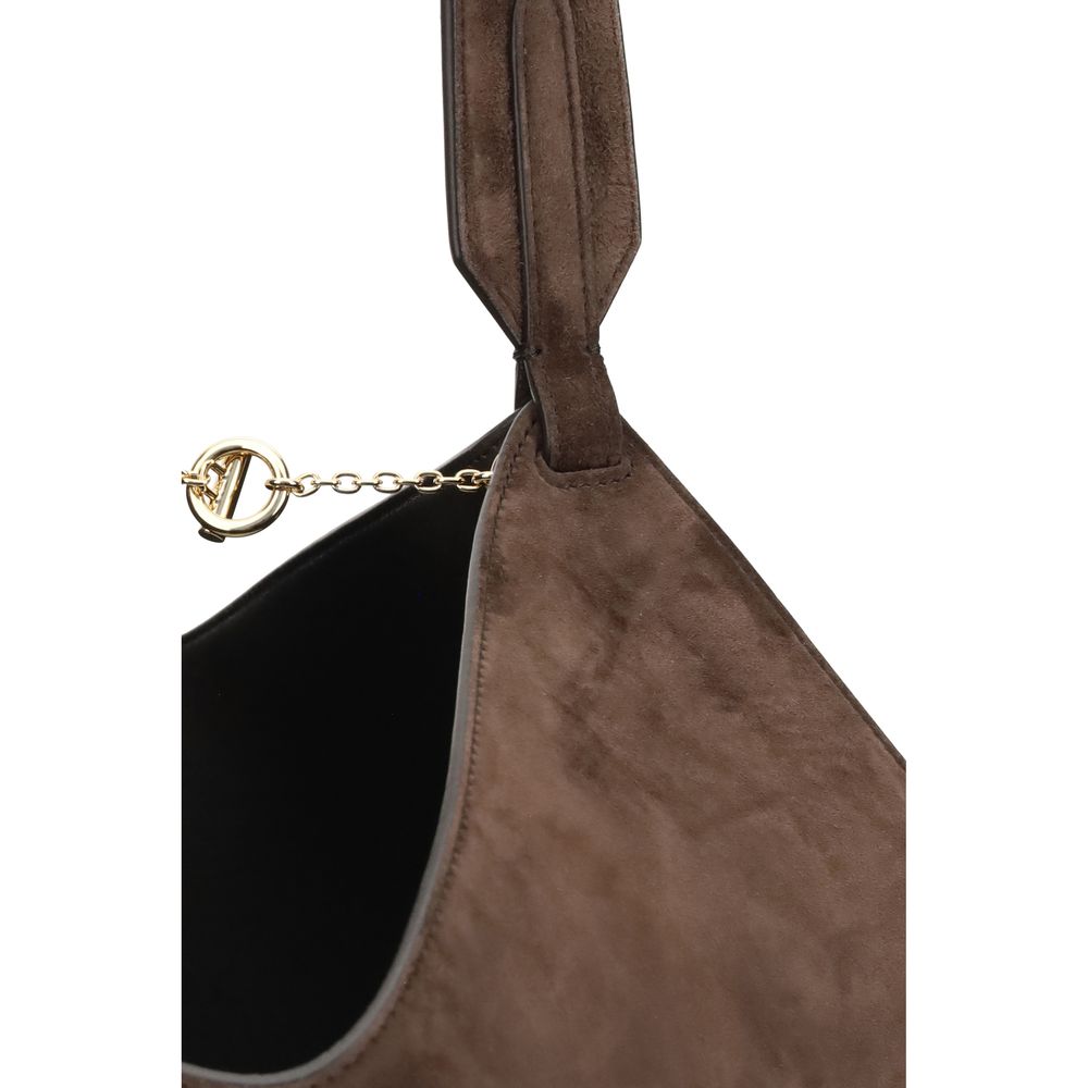 Khaite Schultertasche aus braunem Kalbsleder Bos Taurus