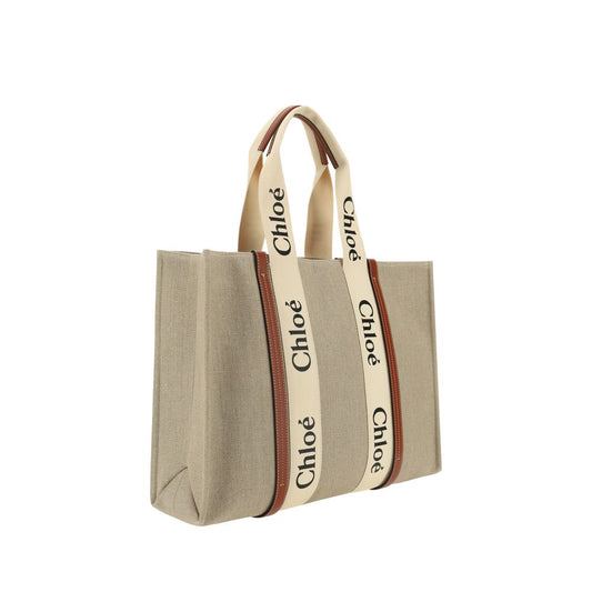 Chloé Beige Linen Shoulder Bag
