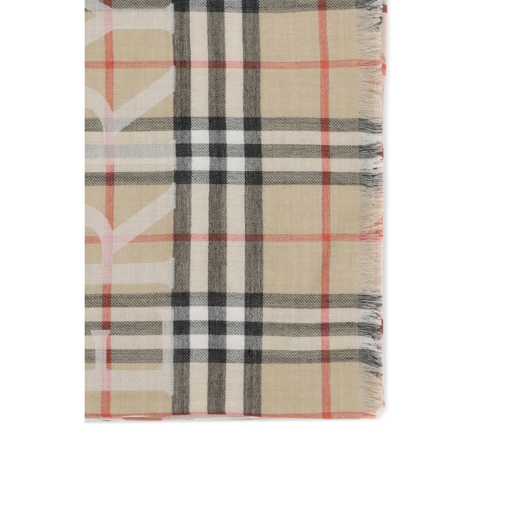 Burberry Schal aus beigefarbener Wolle