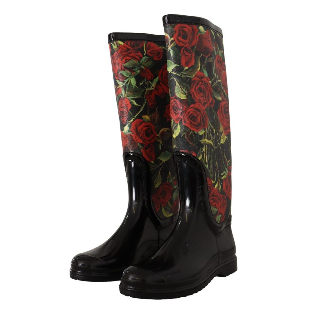 Dolce & Gabbana Schwarze Polyvinyl-Regenstiefel