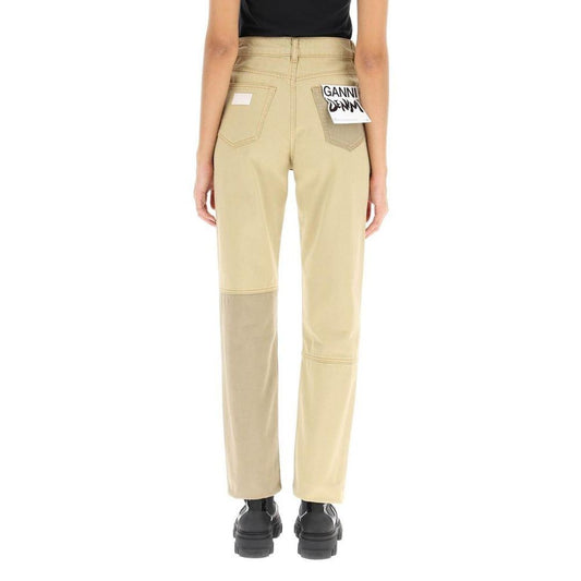 Ganni Brown Cotton Jeans Denim