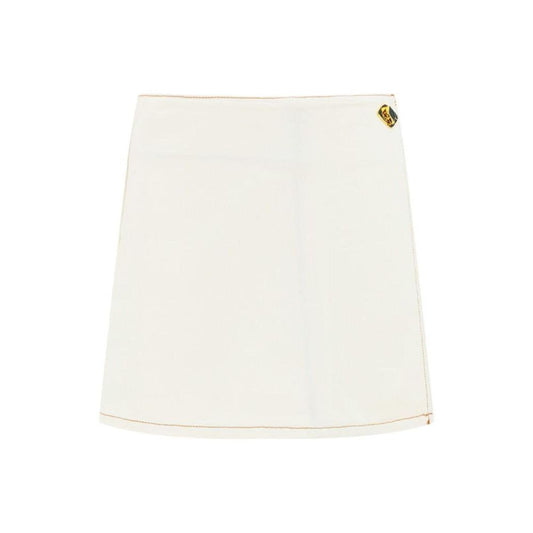 Ganni White Cotton Mini Skirt