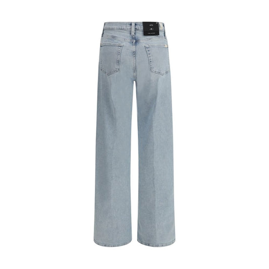 7FOR Blue Cotton Relaxed Fit Jeans