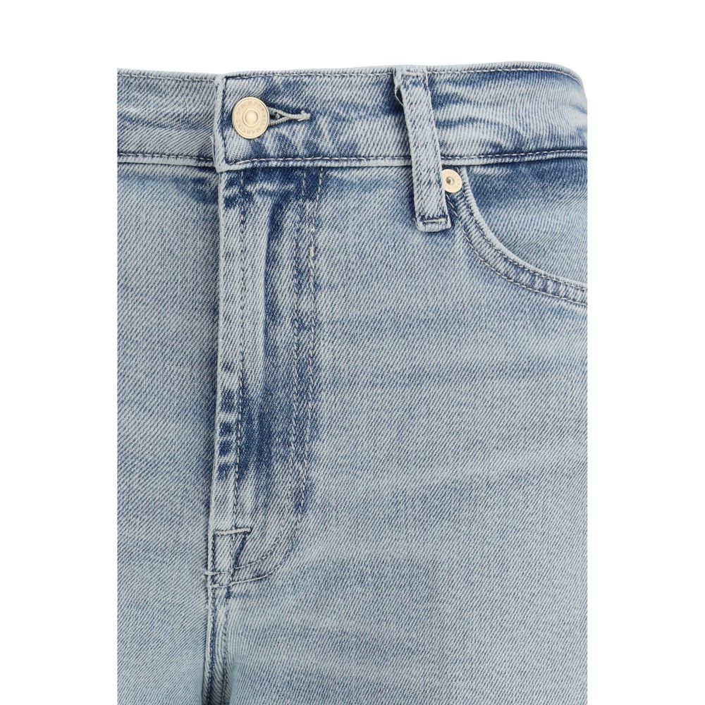 7FOR Blue Cotton Relaxed Fit Jeans