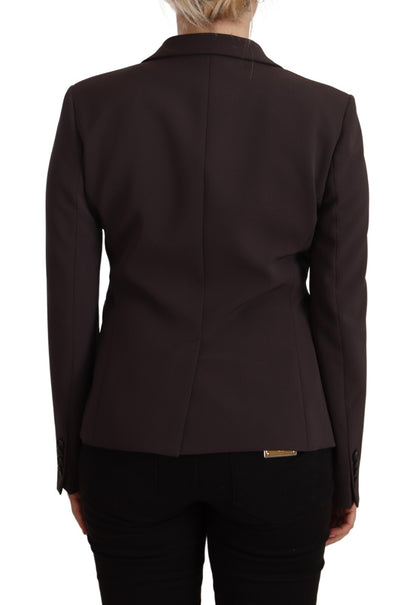 F.IT Brown Long Sleeve Single Breasted Women Jacket Blazer