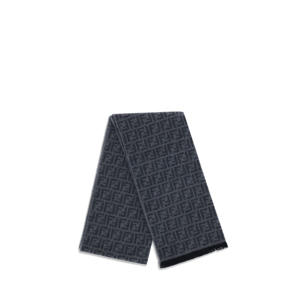 Fendi Black Fleece Wool Scarf