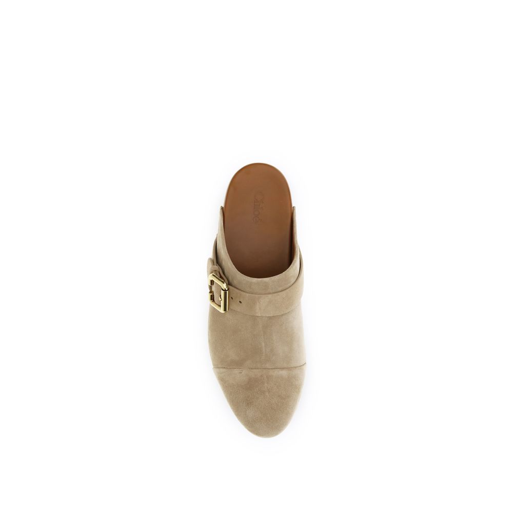 Chloé Beige Calf Leather Bos Taurus Clogs