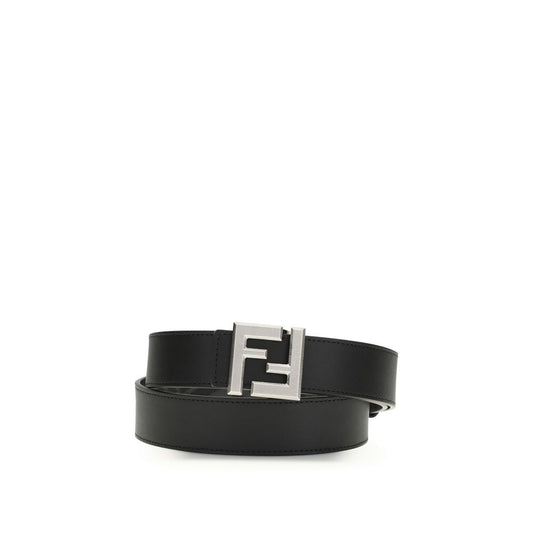 Fendi Black Calf Leather Bos Taurus Regular Belt