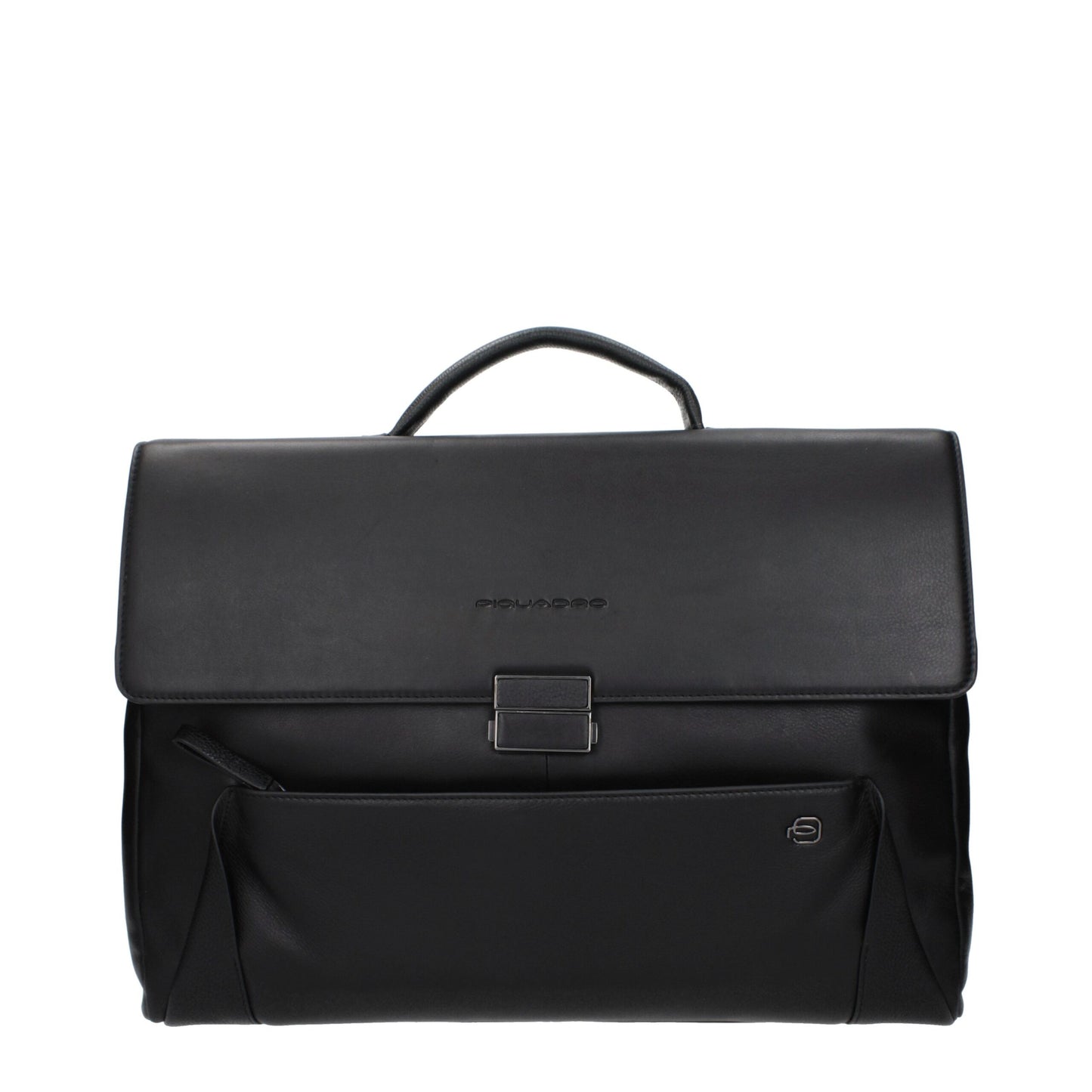 Piquadro Black Leather Business And Laptop Bag