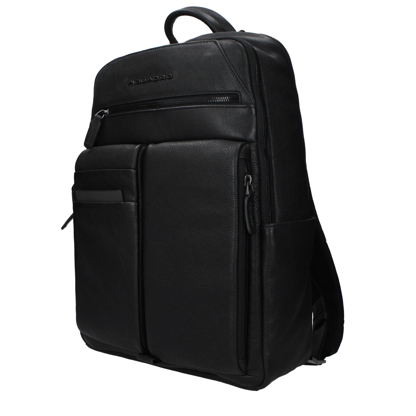 Piquadro Black Leather Backpack