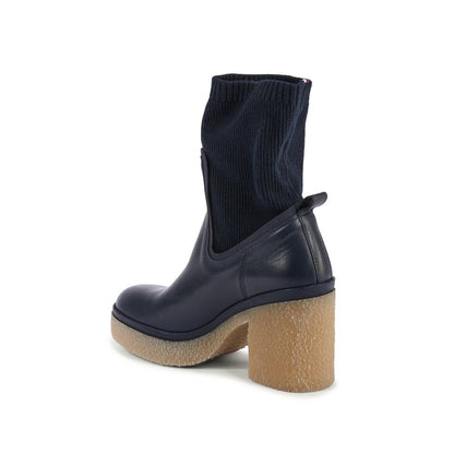 Tommy Hilfiger Blue Leather Ankle Boots