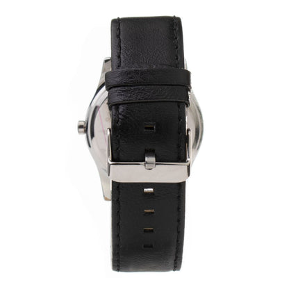 ARABIANS Black Leather Dress Watch