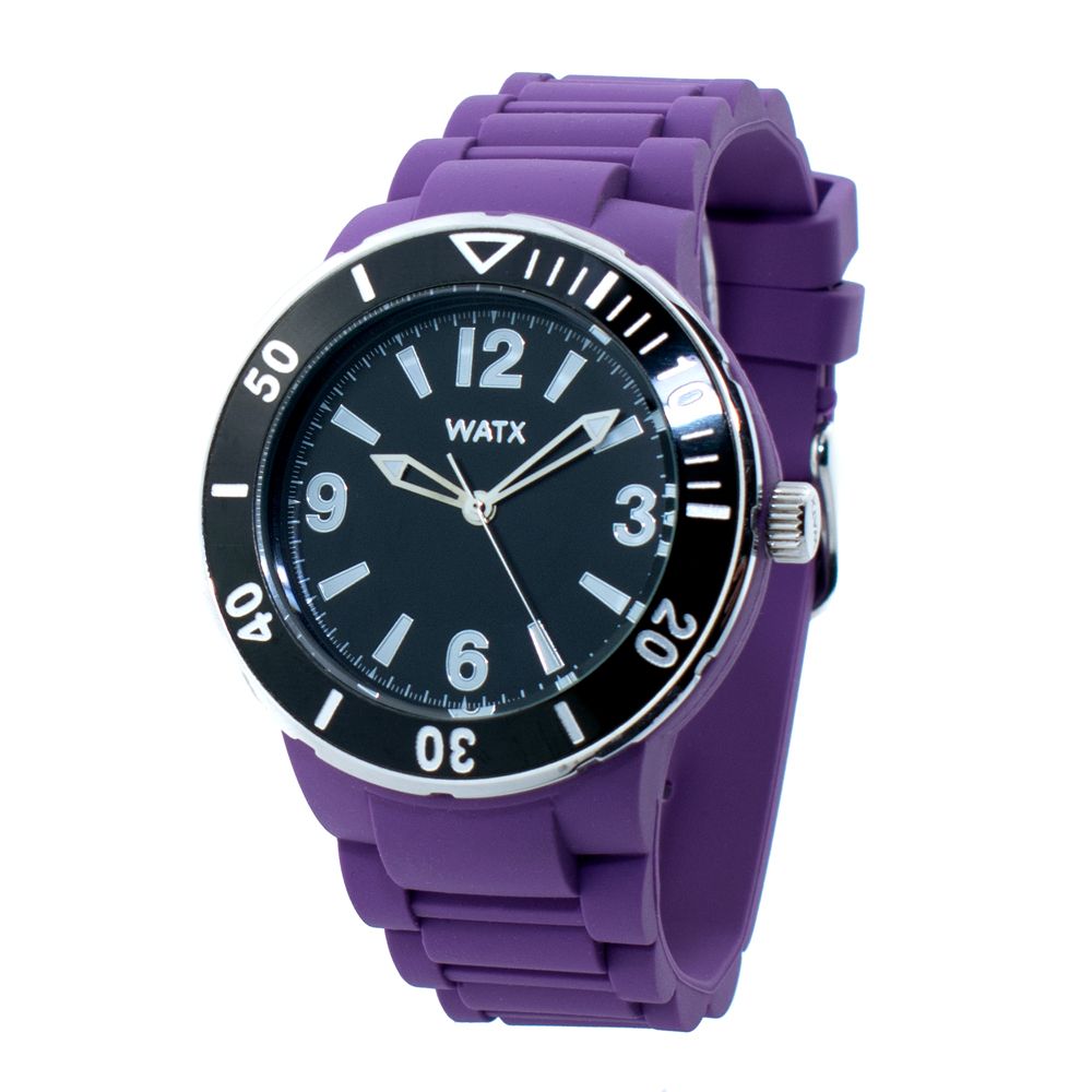 WATXANDCO Purple Rubber Sport Watch