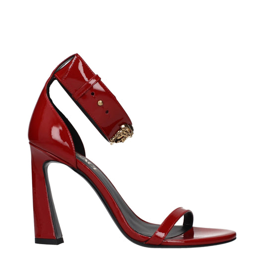 Versace Red Leather Stiletto Heel Sandals