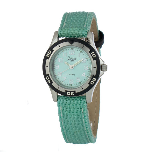 JUSTINA Bicolor Leather Dress Watch